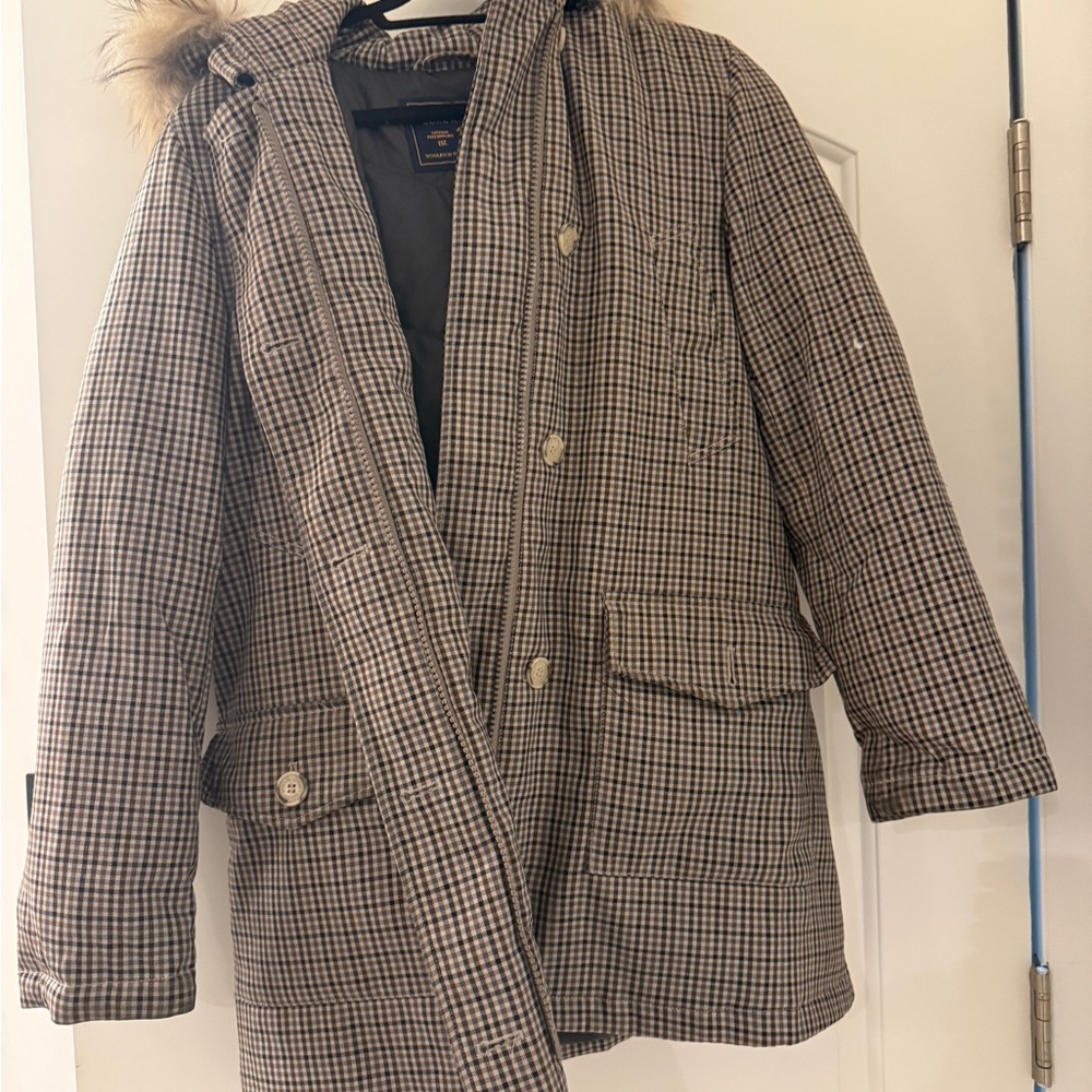 Woolrich Plaid Parka with Fur - Great Condition (original $990)